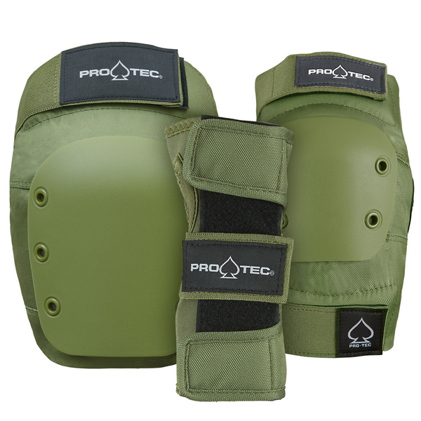 protec STREET GEAR 3-PACK PAD SET - ARMY GREEN