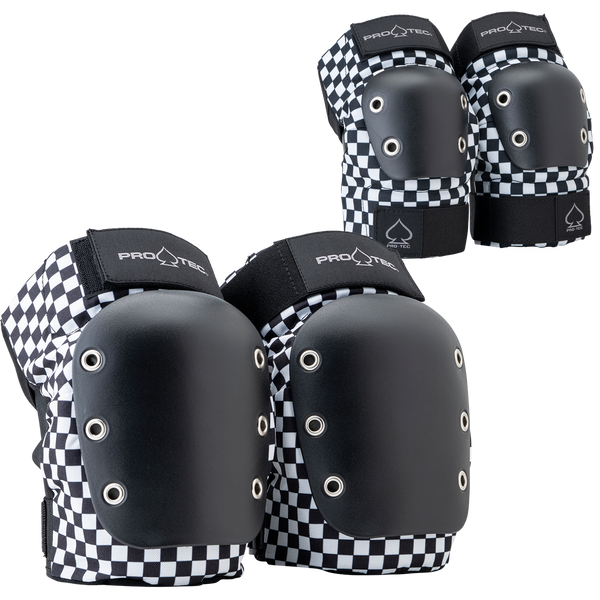 protec STREET KNEE/ELBOW PAD SET - OPEN BACK - CHECKER