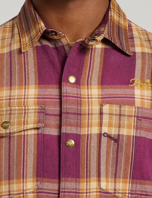 Prps Whit Flannel Snap Front Shirt