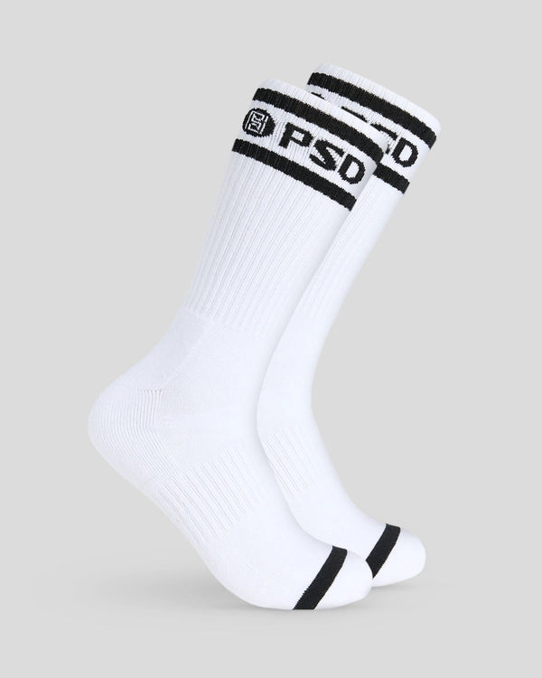 Psd 3 Pack - Logo Stripe Crew - White