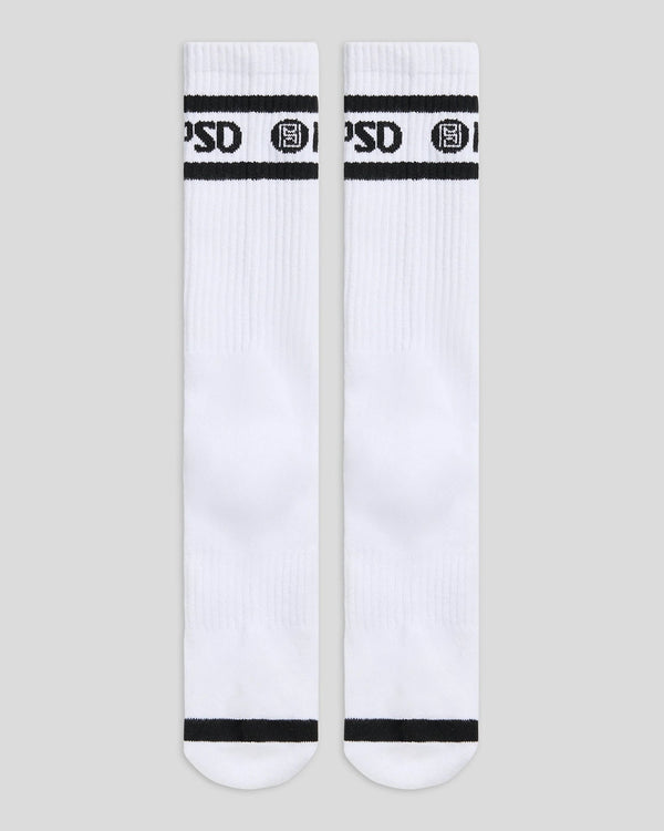 Psd 3 Pack - Logo Stripe Crew - White