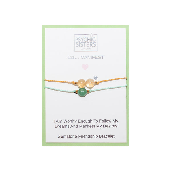 psychic sisters 11.11 Manifest Hand-Chosen Crystal Bracelet Cards