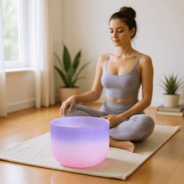 Psychic Sisters Amethyst & Rose 8” Crystal Singing Bowl