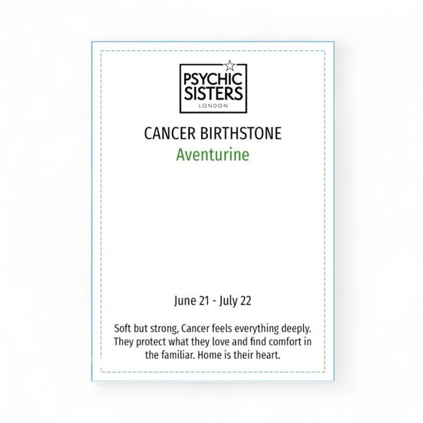 Psychic Sisters Cancer Birthstone Bracelet (June 21 - July 22)