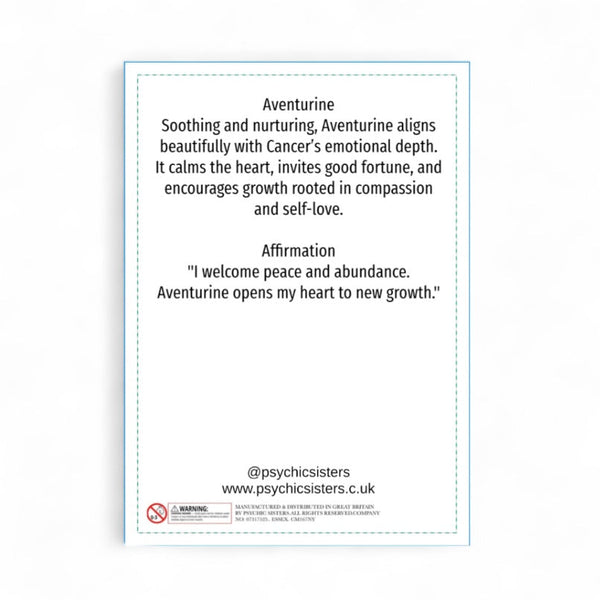 Psychic Sisters Cancer Birthstone Keyring (June 21 - July 22)