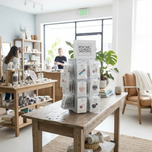 Psychic Sisters Pocket Hug Crystal Cards Retail Display Set