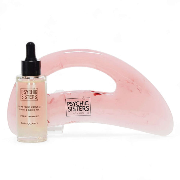 psychic sisters Body Gua Sha & Massage Oil Set