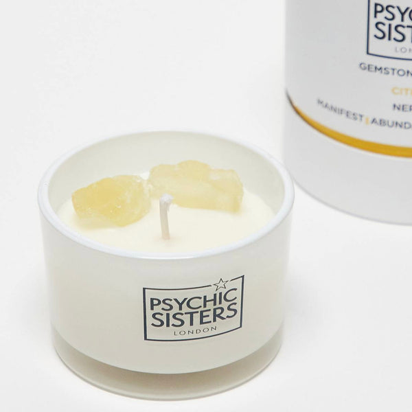 Psychic Sisters Citrine Crystal Candle – Neroli