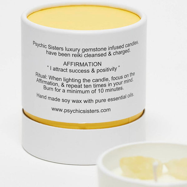 Psychic Sisters Citrine Crystal Candle – Neroli