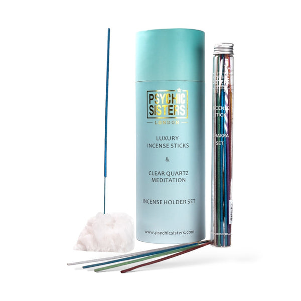 psychic sisters Clear Quartz Incense Holder Set