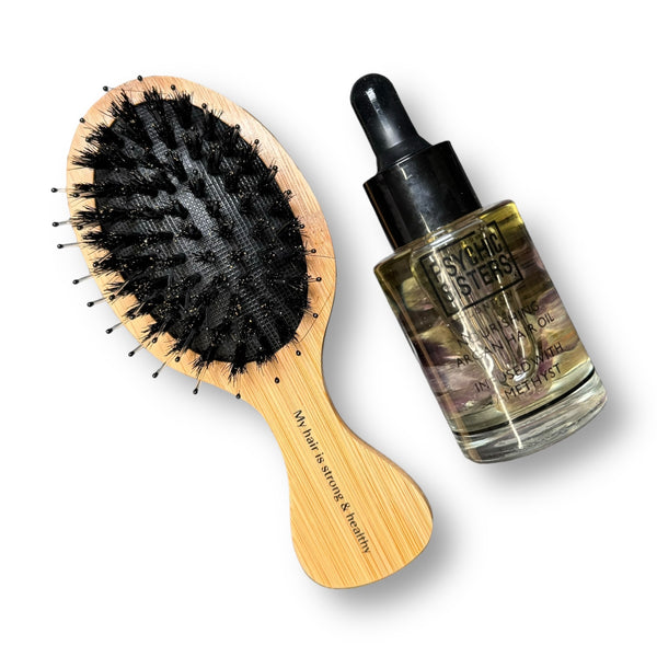 psychic sisters Mini Hair Brush & Hair Oil Bundle