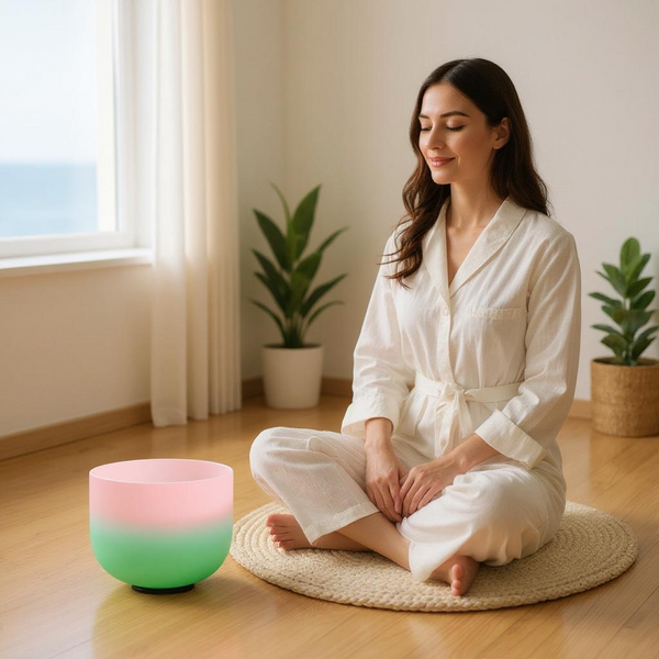 Psychic Sisters Rose & Green 8” Crystal Singing Bowl