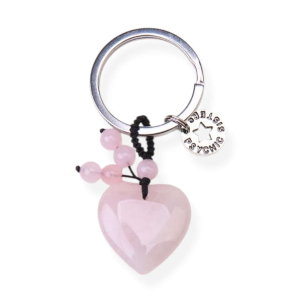 psychic sisters Rose Quartz Keyring