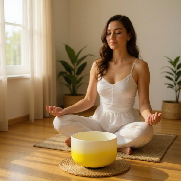 Psychic Sisters Yellow 10” Crystal Singing Bowl