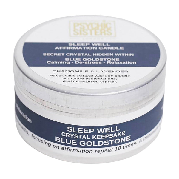 Psychic Sisters Sleep Well Tin Candle – Chamomile & Lavender