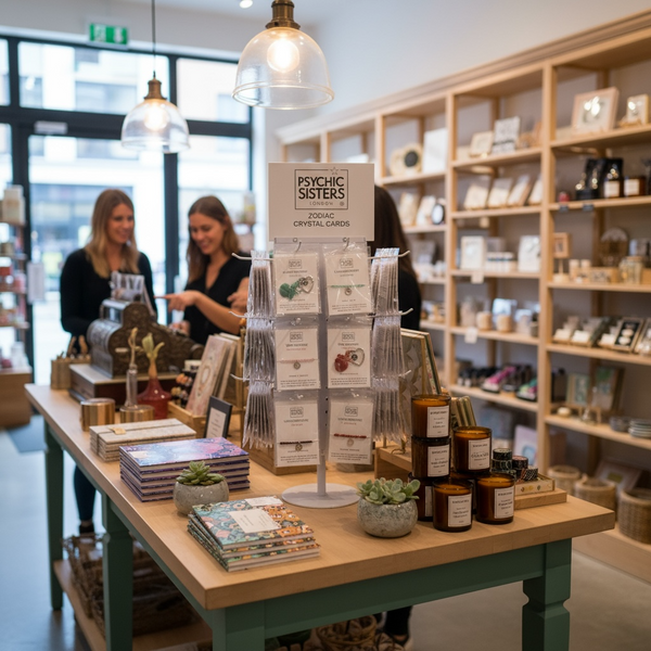 Psychic Sisters Zodiac Gemstone Key Ring & Bracelet Display Set