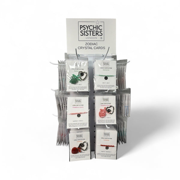 psychic sisters Zodiac Gemstone Key Ring & Bracelet Display Set