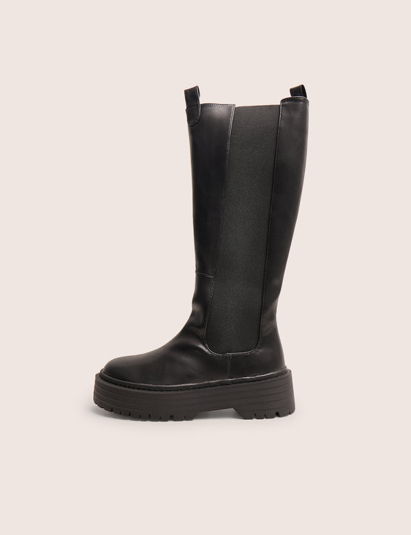 public desire Andi Black Knee high Chunky Sole Boots
