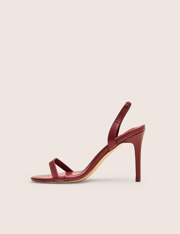 public desire Barely Wide Fit Burgundy Pu Round Toe Slingback Stiletto Heels public desire Barely Wide Fit Burgundy Pu Round Toe Slingback Stiletto Heels