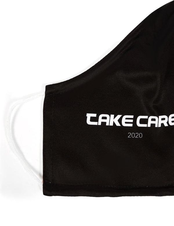 Public Desire Black Take Care Slogan Fashion Face Mask
