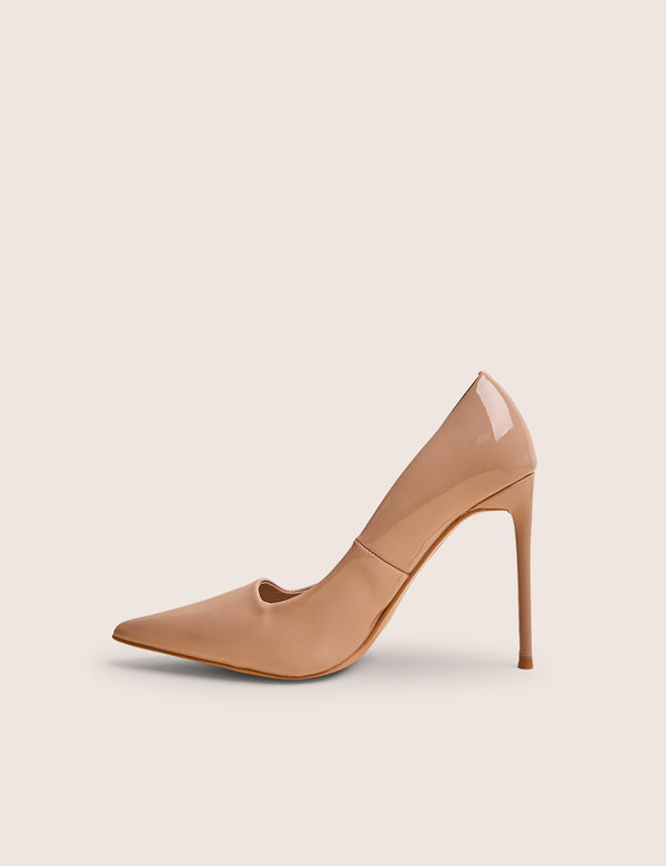 public desire Caviar Nude Patent Pu Court Stiletto High Heels