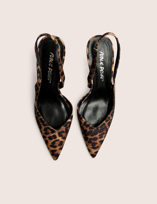 Public Desire Extra Leopard Slingback Court High Heels