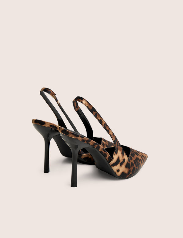 Public Desire Extra Leopard Slingback Court High Heels