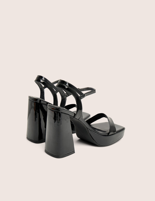 Public Desire Figure Black Platform Patent High Heel