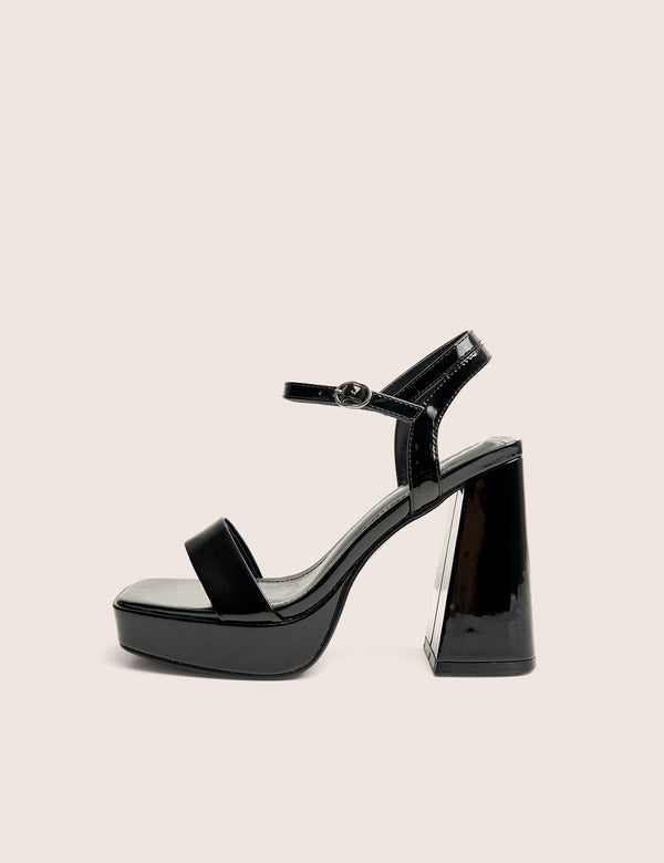 public desire Figure Black Platform Patent High Heel