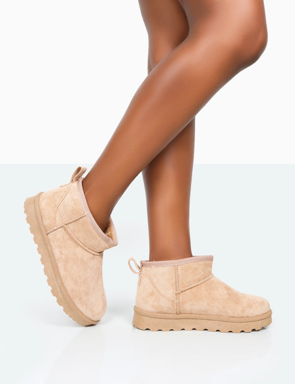 public desire Flurry Beige Faux Suede Ultra Mini Ankle Boots public desire Flurry Beige Faux Suede Ultra Mini Ankle Boots