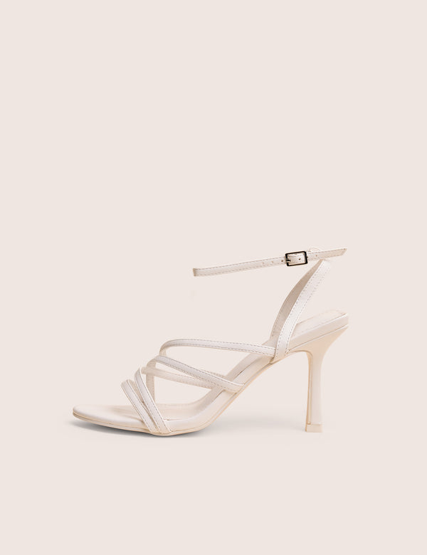 public desire Free Spirit White Strappy Round Toe Mid Heels public desire Free Spirit White Strappy Round Toe Mid Heels