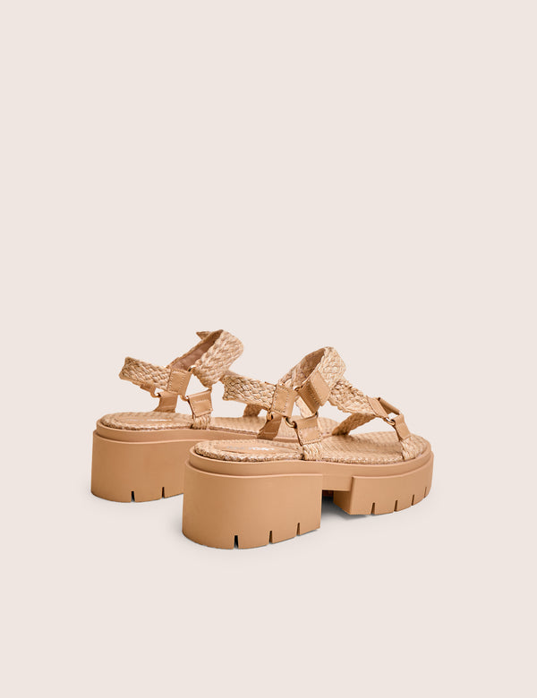 Public Desire Hazard Natural Raffia Chunky Dad Sandals