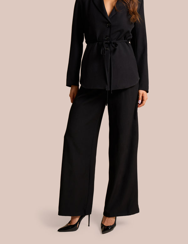 Public Desire High Waist Tailored Wide Leg Trouser Black