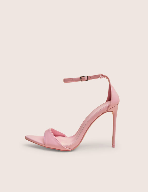 public desire Kelisa Pink Pu Pointed Toe Barely There Stiletto High Heels