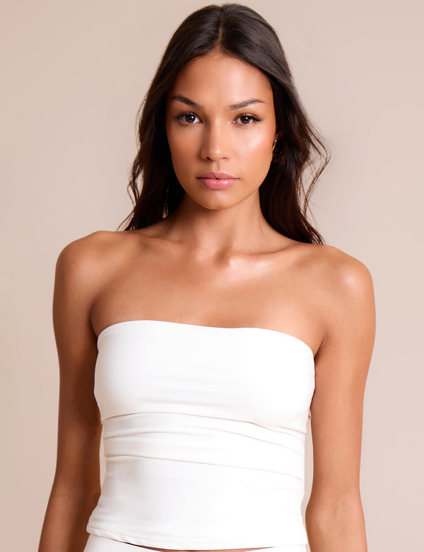 Public Desire Bandeau Luxe Slinky Top White