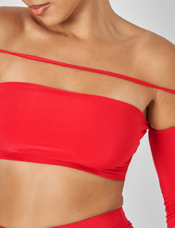 Public Desire Public Desire Bardot Strappy Top Co-ord In Red