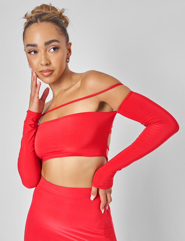 public desire Public Desire Bardot Strappy Top Co-ord in Red