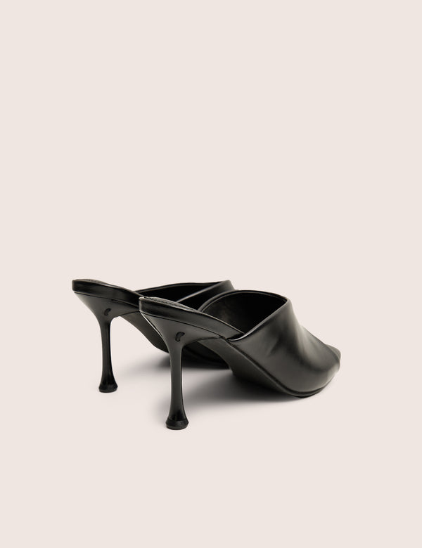 Public Desire J'adore Black Mule Heels