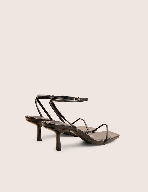 Public Desire Natalya Black Barely There Mid Heels