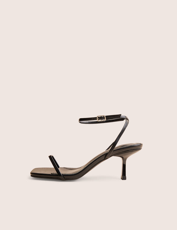 public desire Natalya Black Barely There Mid Heels