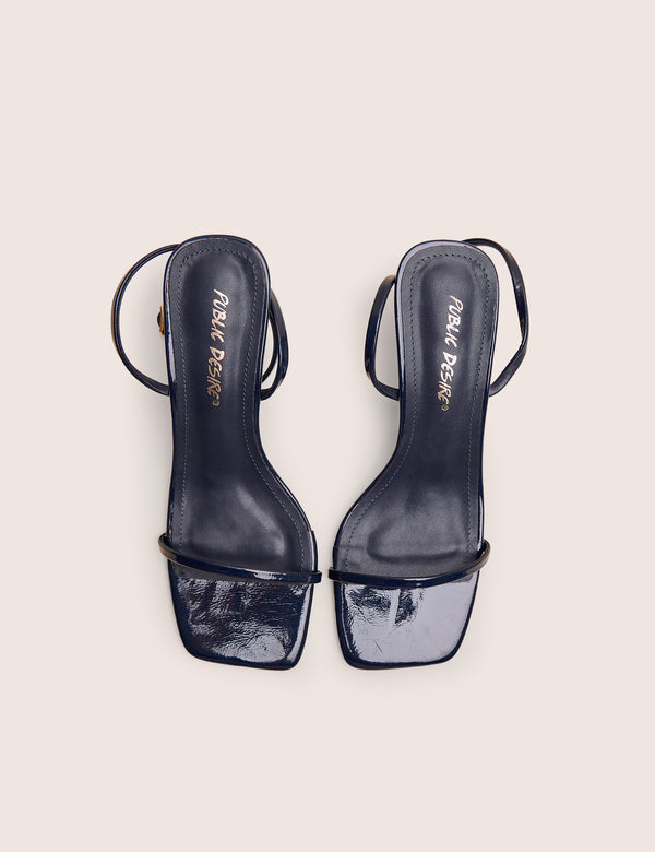 Public Desire Natalya Navy Barely There Mid Heels