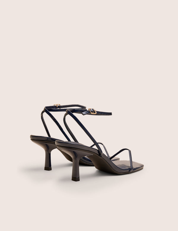 Public Desire Natalya Navy Barely There Mid Heels