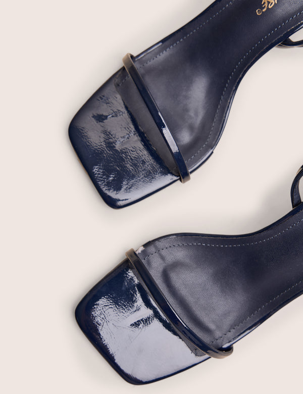 Public Desire Natalya Navy Barely There Mid Heels