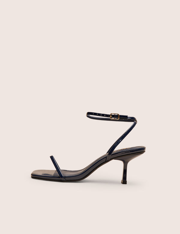 public desire Natalya Navy Barely There Mid Heels