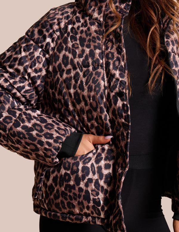 Public Desire Padded Puffer Coat Leopard Print