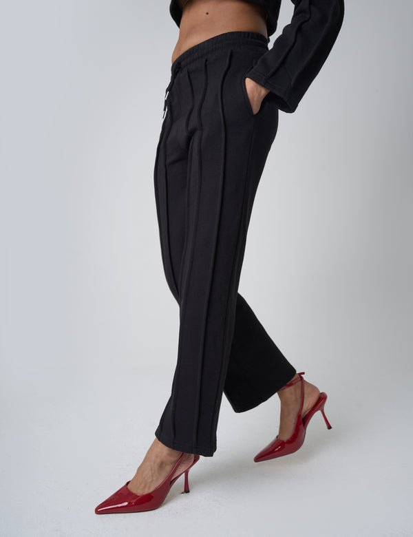 Public Desire Seam Detail Cuffed Joggers Black