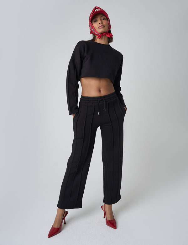 public desire Seam Detail Cuffed Joggers Black