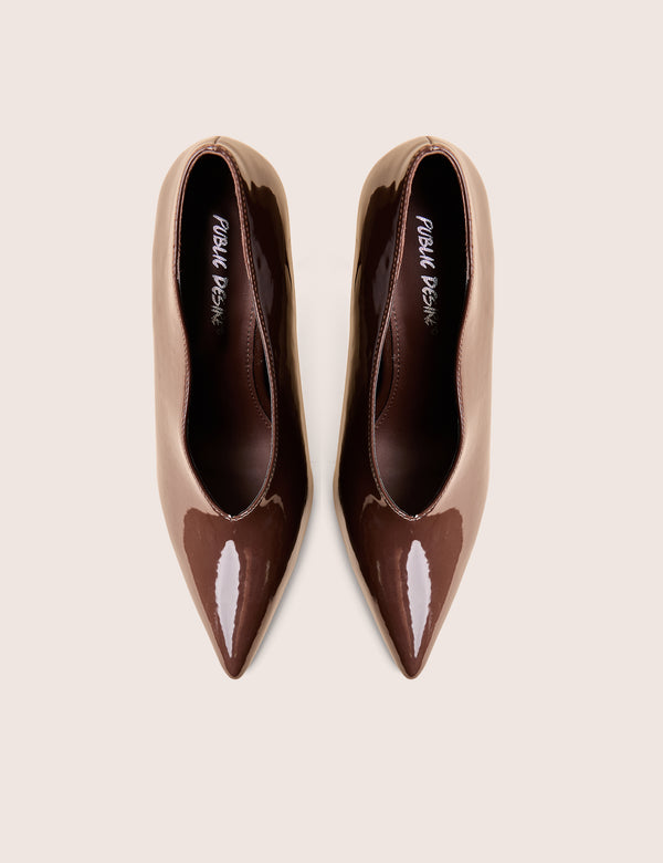 Public Desire Sedona Brown Patent Court High Heels