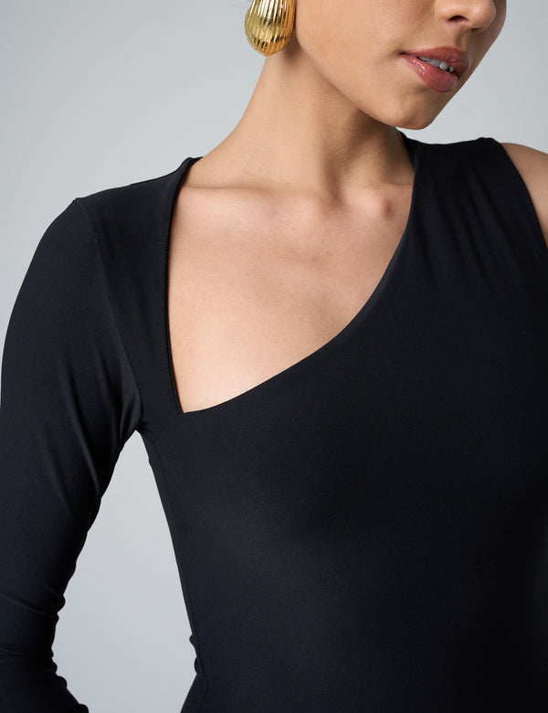 Public Desire Slinky One Shoulder Mini Dress Black