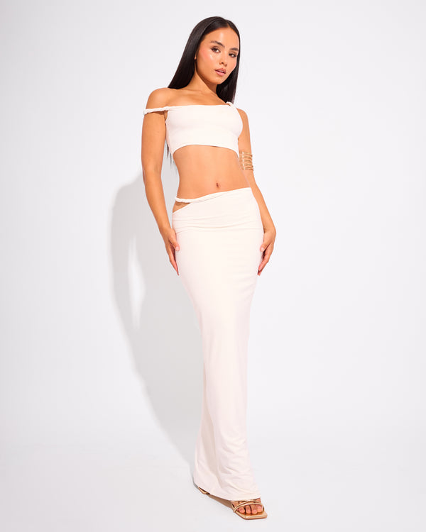 Public Desire Slinky Twist Strap Crop Top White
